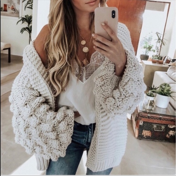 Vici Sweaters - Vici Tender Loving Care Pom Pom Cardigan